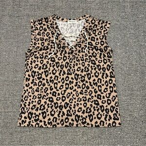 Impressions Leopard Print Sleeveless Top
